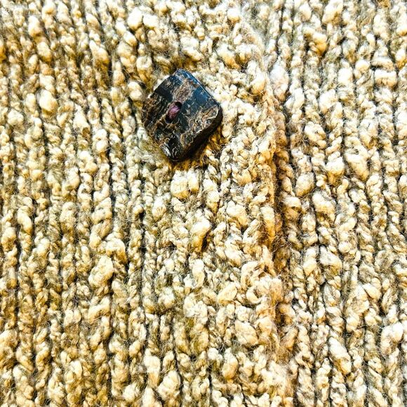 ROYAL ROBBINS Cardigan Sweater Womens Large Chunky Knit Green Cotton Wool Blend - Picture 2 of 8